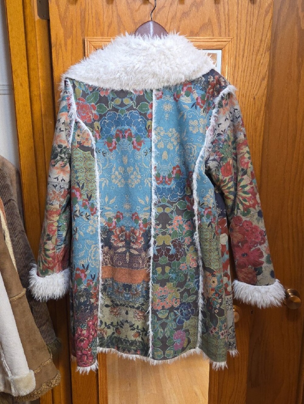 Johnny Was Multicolor Patchwork Floral Coat - Picture 4 of 5